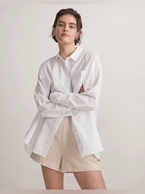 NWT Madewell The Signature Poplin Oversized Shirt in White